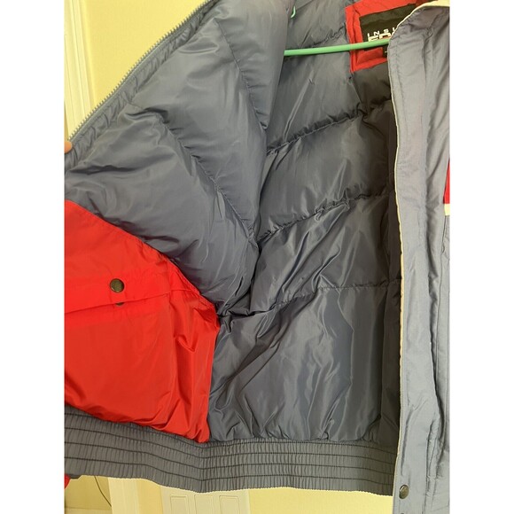 Vtg 80s Inside Edge‎ Red Grey Snow Ski Colorblock Down Jacket Coat Men’s XL - Picture 4 of 11